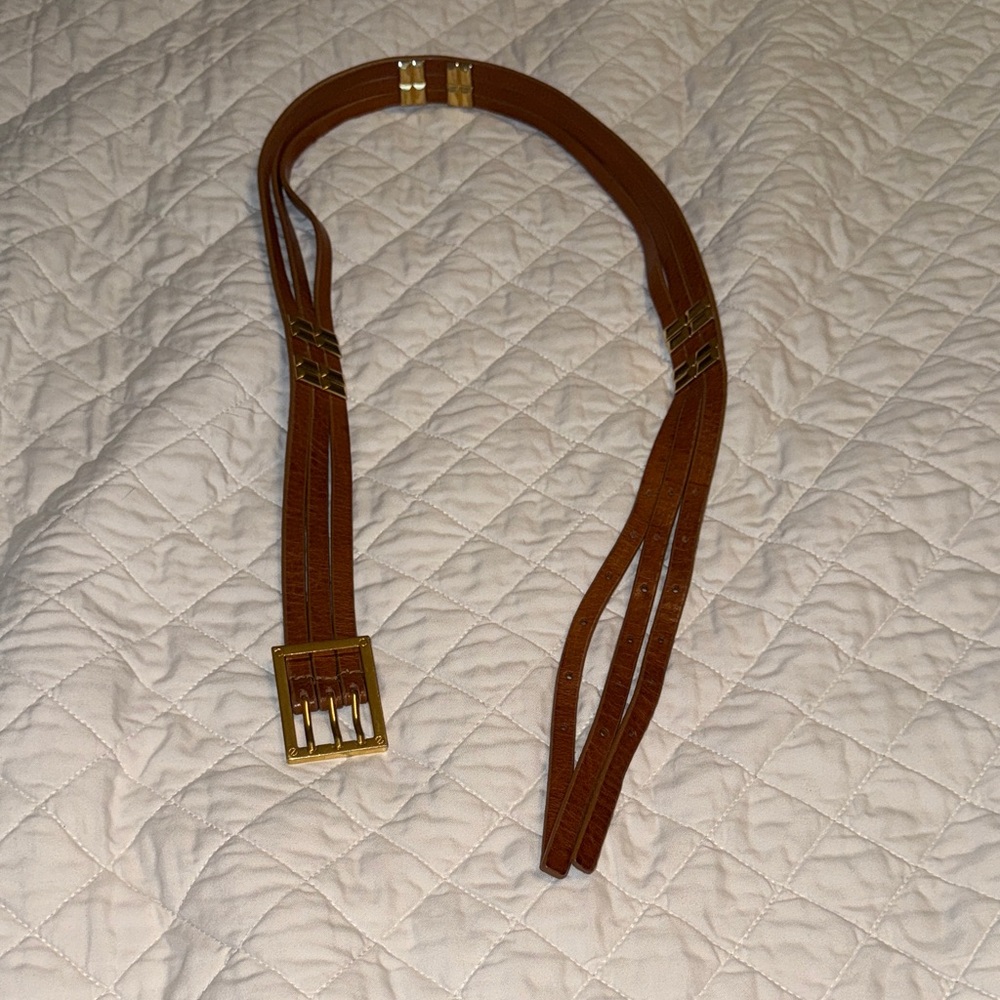 Tory Burch Tan Belt with Gold Buckle